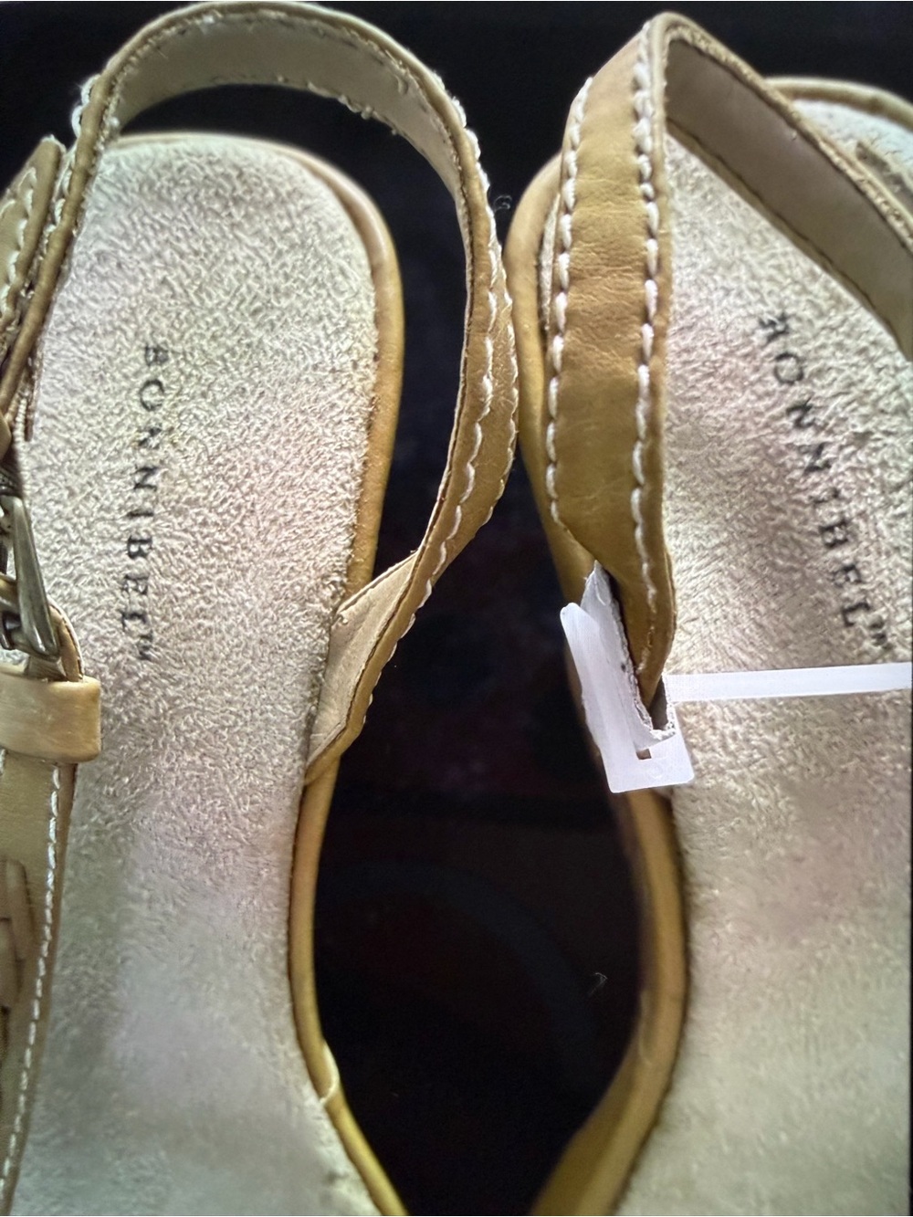 Bonnibel Gold and Tan Wedge Sandals - Picture 7 of 13